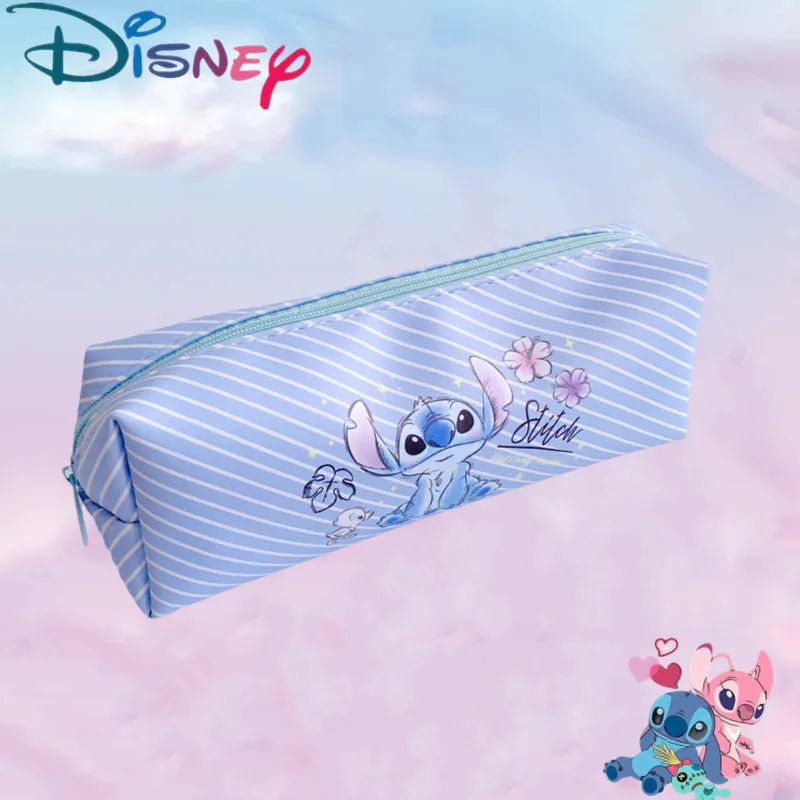 New Disney Stitch Anime Pencil Case Stitch Print Pen Bag Cartoon Students Storage Bag Stationery kids Toy Christmars Gift