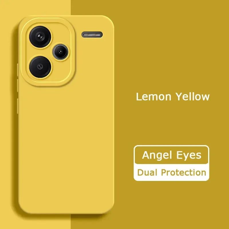 Luxury Angel Eyes Square Liquid Silicone Case Cover for Redmi Note 13 Pro Plus 5G Soft Mobile Phone Bags Note13 13Pro 13ProPlus