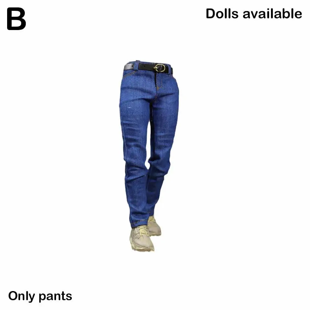 1/6 Scale Jeans 12" Scale Pants Doll Pants Man Doll Clothes