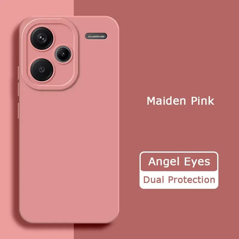 Luxury Angel Eyes Square Liquid Silicone Case Cover for Redmi Note 13 Pro Plus 5G Soft Mobile Phone Bags Note13 13Pro 13ProPlus