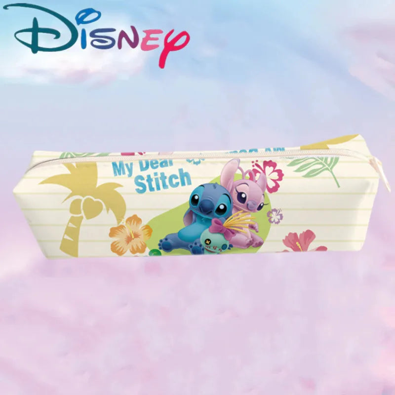 New Disney Stitch Anime Pencil Case Stitch Print Pen Bag Cartoon Students Storage Bag Stationery kids Toy Christmars Gift