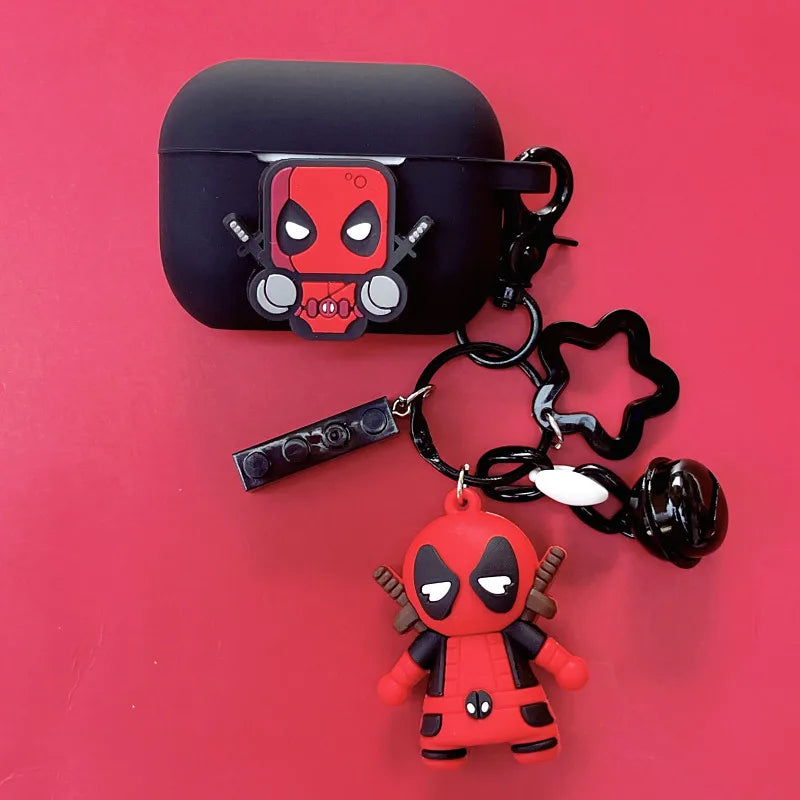 Marvel Deadpool Earphone Case Cover For Apple Airpods Pro 2/1 2 3 Silicone Wireless Earbuds Protective Shell With Keychain