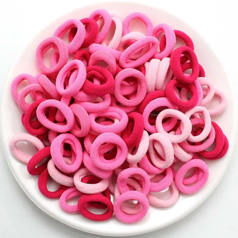 100/200PCS Women Girls Colorful Nylon Elastic Hair Bands Ponytail Hold Small Hair Tie Rubber Bands Scrunchie Hair Accessories