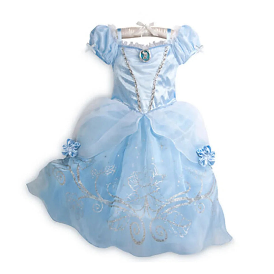 Kids Princess Costume Girls Elsa Anna Halloween Rapunzel Cosplay Dress Children Summer Party Clothes Carnival Elegant Dress 2024