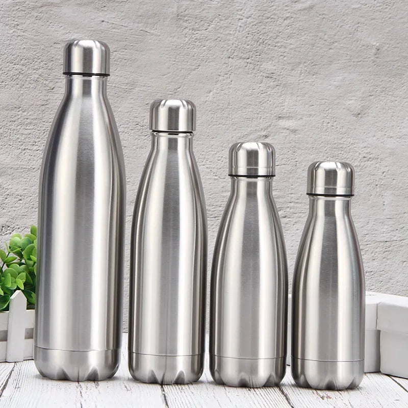 Stainless Steel Water Bottle 1 Liter Free Shipping Items, Drink Bottle for Sport Travel Cups,  500 750 1000ml Water Bottles