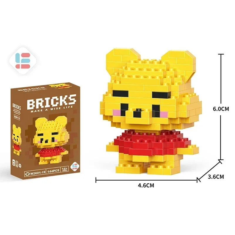 Disney Stitch Building Blocks Anime Kawaii Cartoon mini Action Children's Figures Blocks Bricks Assemble DIY Toys Gift for Kids