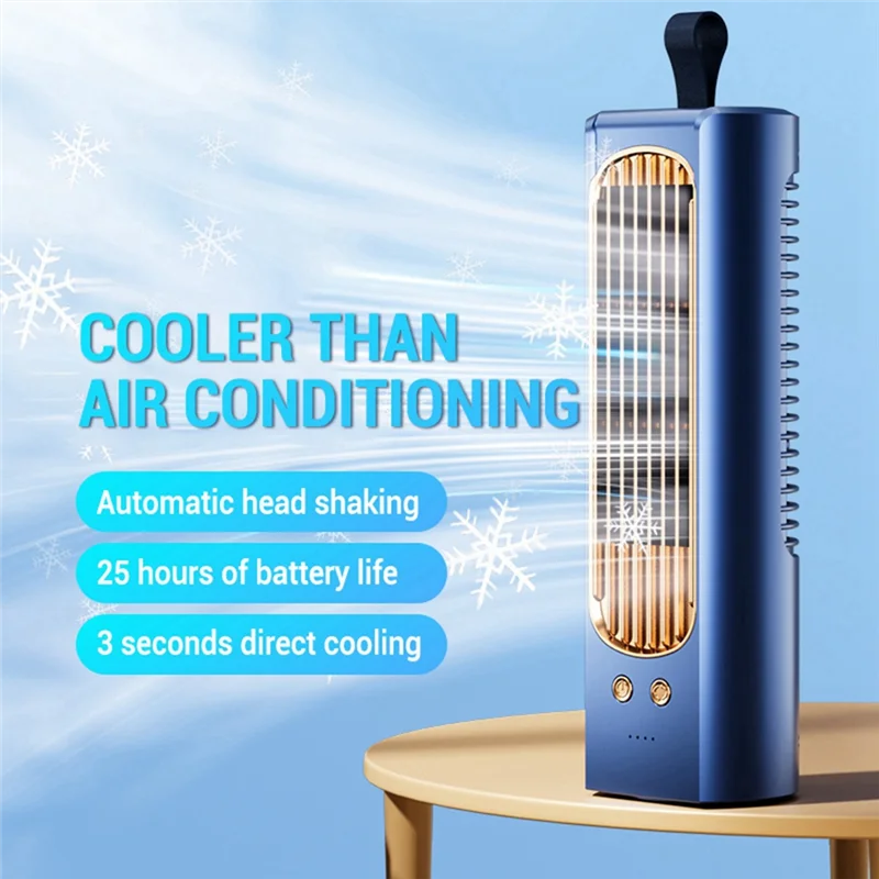 Household Tower Fan 90° Circulation Oscillating Quiet Cooling Air Conditioner Portable Standing Floor Desk Bladeless