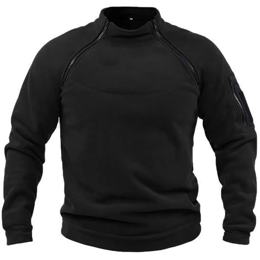 Men's Tactical Outdoor Fleece Jacket Clothes Warm Zippers Pullover Men Windproof Coat Thermal Hiking Sweatshirt