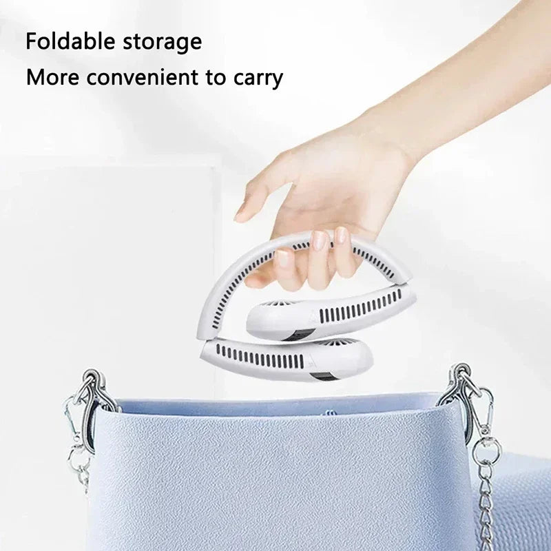 XIAOMI MIJIA New Portable Hanging Neck Fan Smart RC Foldable Summer Air Cooling 5000mAh USB Rechargeable Bladeless Mute Fan