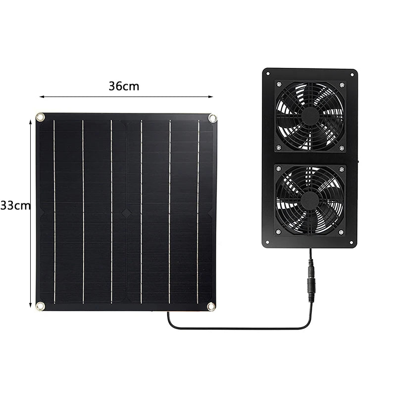 Solar Panel Fan Set 12V 30W Mini Solar Cell DIY Plate Kit Outdoor for Summer Greenhouse Dog Pet Home Ventilation Equipment