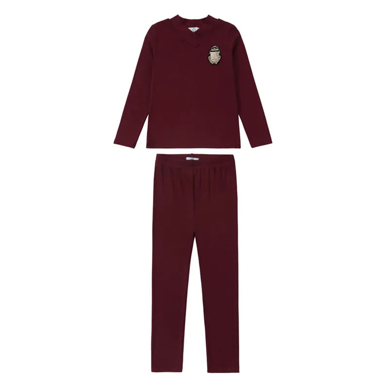 AP emblem Modal pj's black burgundy beige family matching clothes kids boys girls autumn winter casual clothing