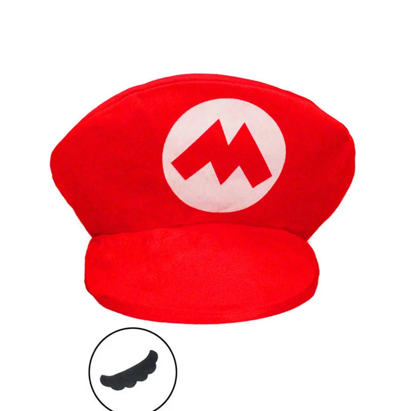 Super Mari Bros Cartoon Cosplay Hat for Kids Adult Classic Games Anime Halloween Funny Clothes Accessories Cap Chritsmas Gifts