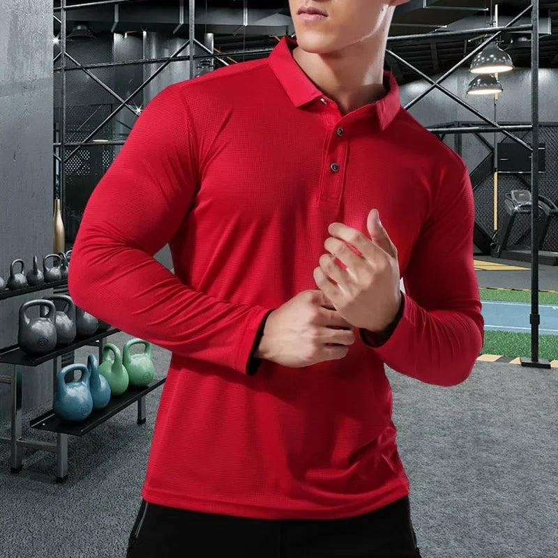 Men Running Sport Shirts Tops Long Sleeve Plus Size Tees Dry Fit Breathable Training Clothes Gym Sportswear Fitness Sweatshirts