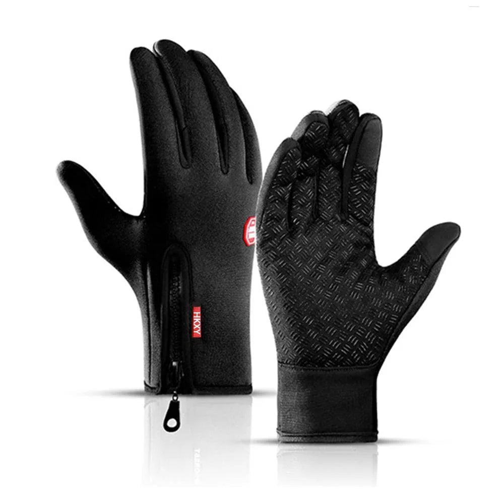 Men's cycling gloves designed for touchscreen use, keeping your hands warm while biking, exercising, or driving. These gloves are waterproof, thermal, and non-slip, making them ideal for outdoor activities and motorcycle riding. Perfect for both me