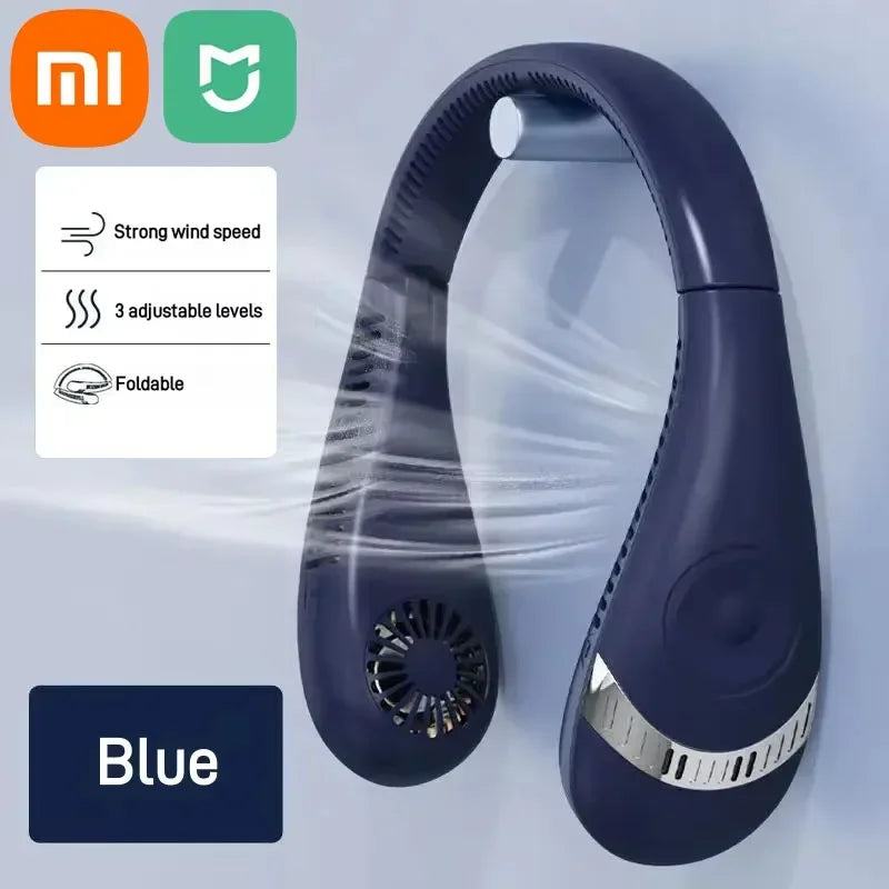 XIAOMI MIJIA New Portable Hanging Neck Fan Smart RC Foldable Summer Air Cooling 5000mAh USB Rechargeable Bladeless Mute Fan