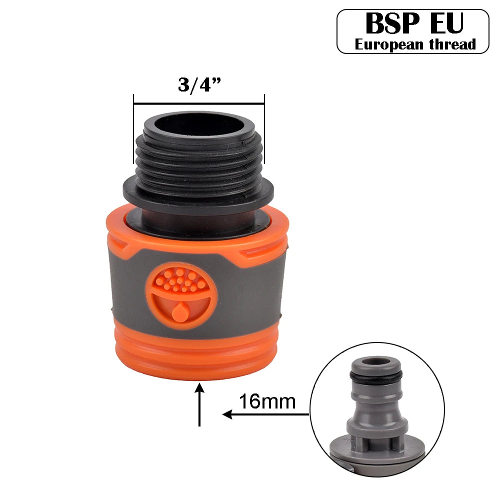 1/2" 3/4" 1 Inch Garden Hose Quick Connector Stopwater Connector Garden Tap Water Gun Coupler Watering Pipe Fitting