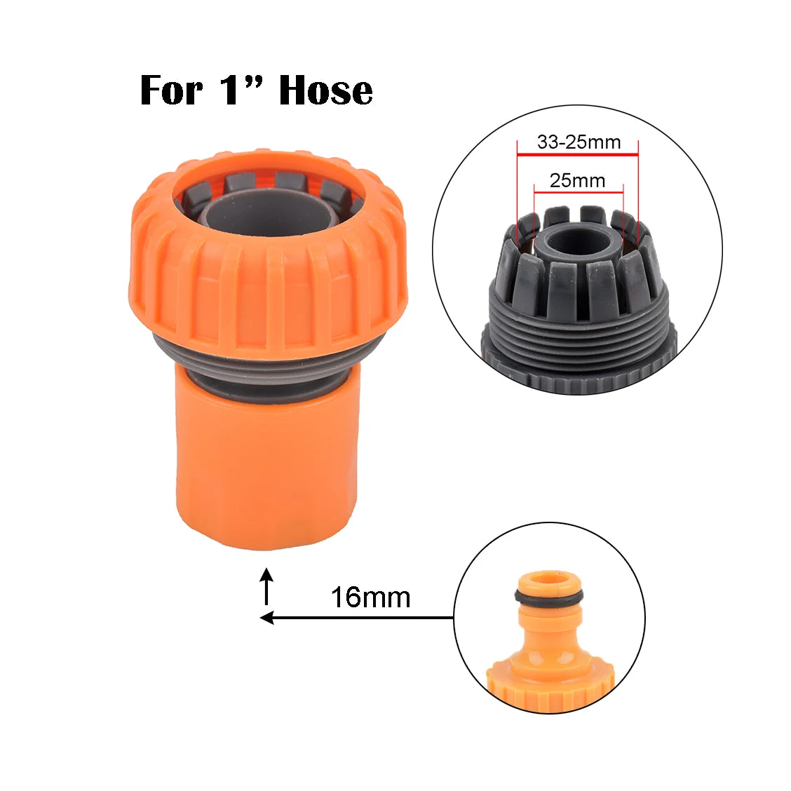 1/2" 3/4" 1 Inch Garden Hose Quick Connector Stopwater Connector Garden Tap Water Gun Coupler Watering Pipe Fitting