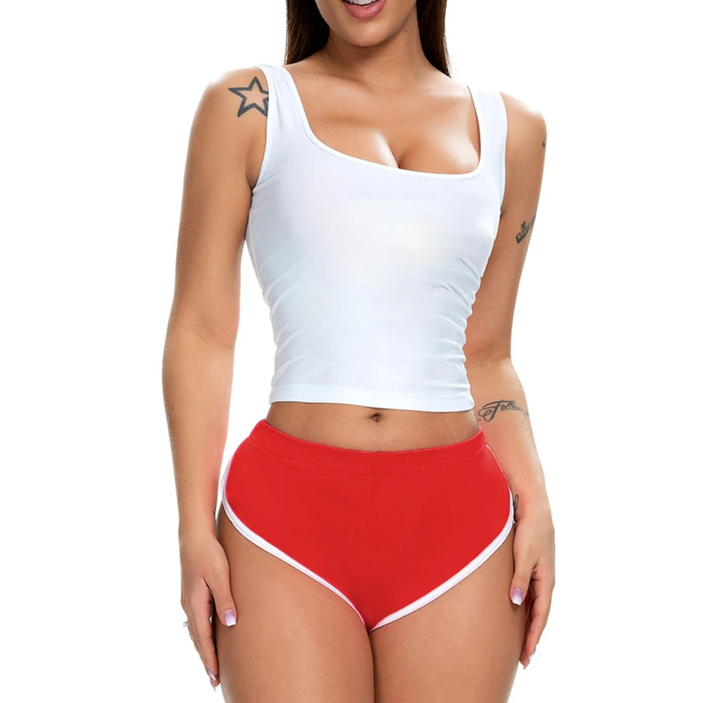 Women's Summer Casual Loose Yoga Shorts for Sport, Gym, Fitness, and Workout. Hot Pants with Push-Up Effect, Gym Training Tights with Pockets.