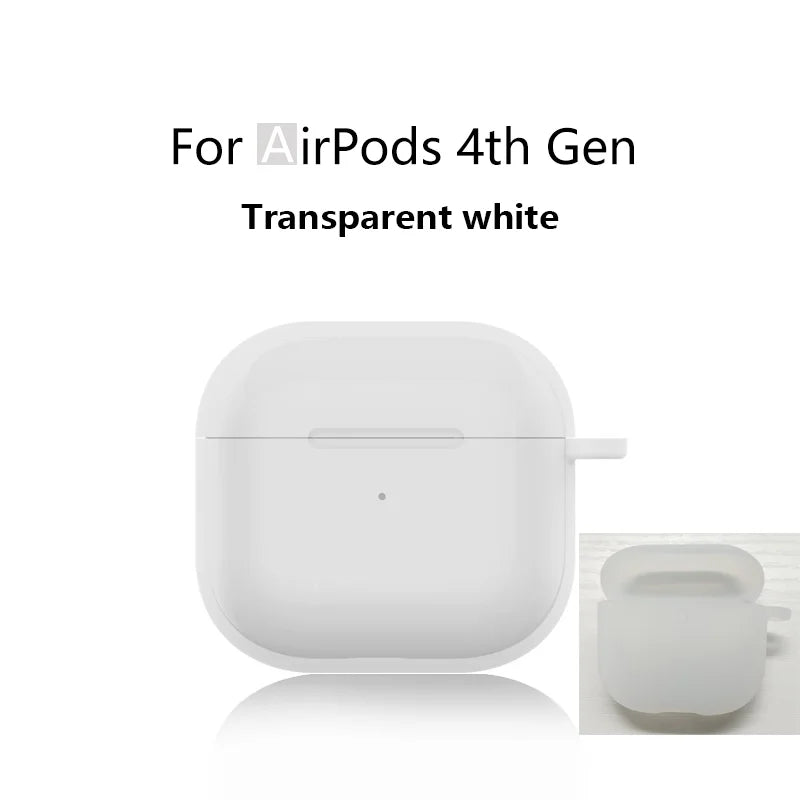 Soft TPU Case For AirPods 4 2024 Silicone Cover For Apple AirPods 4 4th Generation Cases Earphone Protetcive Funda With Hook