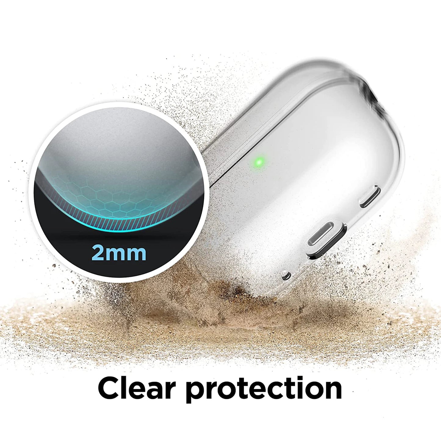 Transparent Protective Case Cover For Airpods Pro 2 TPU Soft Skin Shockproof Case Cover Designed for Airpods Pro2 Earbuds