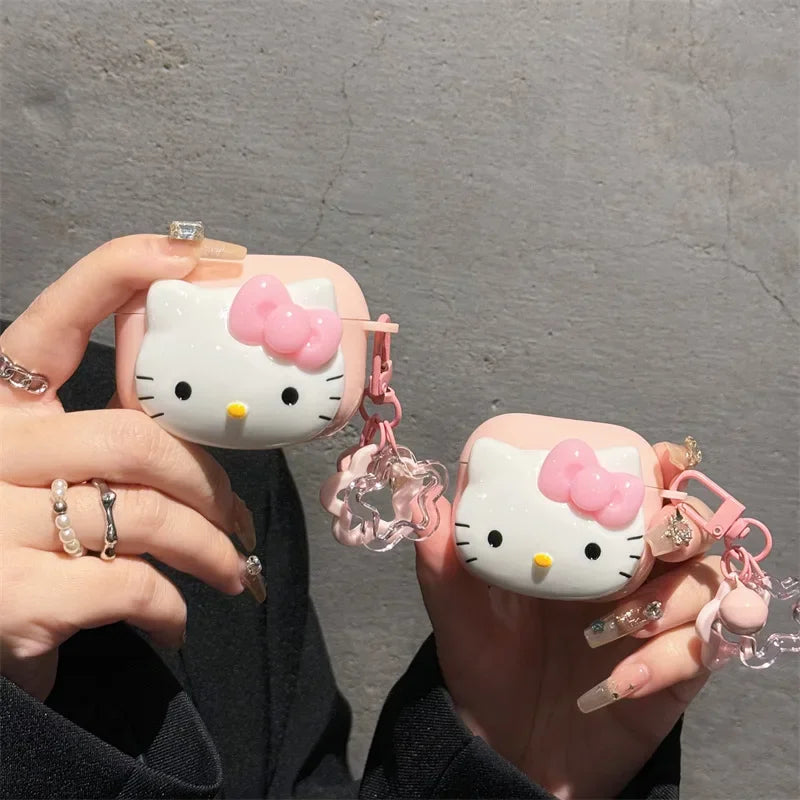 Hello Kitty For Airpods Case,Cute Candy Protective Earphone TPU Cover With Keychain For Airpods Pro 2 Case Girls Women Funda