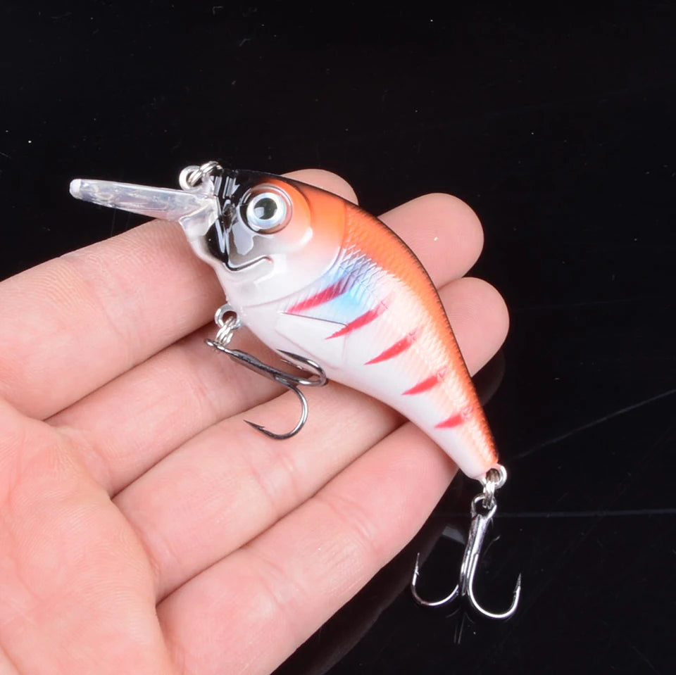 1pcs 7.5cm 10.2g Hard VIB Lures Fishing Minnow Bait Treble Hooks Sinking Crankbait Wobblers Fishing Tackle 3DEyes