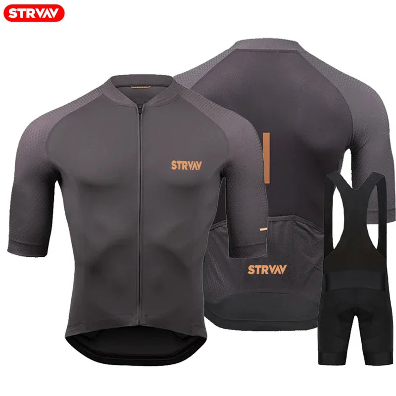 Strvav Men Summer Cycling Clothing Sets Breathable Mountain Bike Cycling Clothes Youth Ropa Ciclismo Verano Triathlon Suits