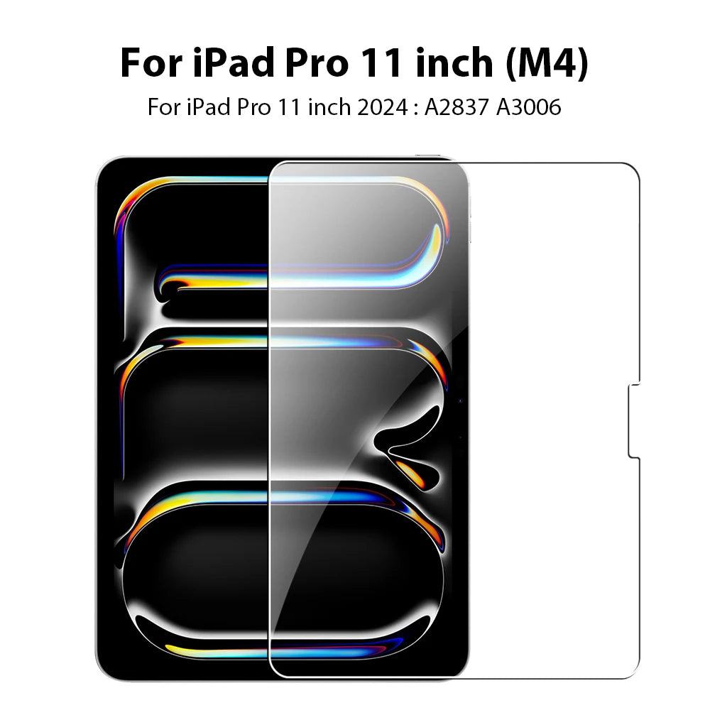 Tempered Glass Screen Protector For Ipad Pro 11 12.9 13 inch 2024 10th Generation Air 5 4 3 2 1 7th 8th 9th 10.2 Mini 6 9.7 Film