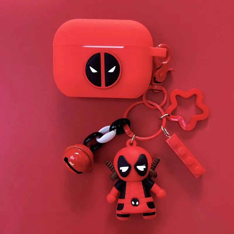 Marvel Deadpool Earphone Case Cover For Apple Airpods Pro 2/1 2 3 Silicone Wireless Earbuds Protective Shell With Keychain