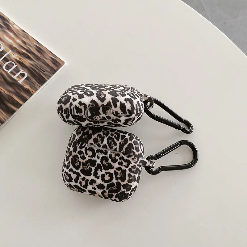 Leopard Print Earphone Case For Airpods Pro 2 USB C With Hook Silicone Protective Cover For Airpods Pro 3 1 3rd Generation Shell