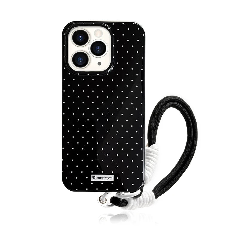 INS Polka Dot Small Fresh Mobile Phone Case for iPhone 15 14 13 12 Pro Max 11 Ultra Slim Shockproof Cover for iPhone 16 Pro Max