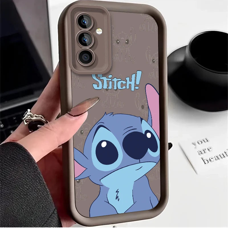 Lovely Disney Stitch Case for Samsung Galaxy S24 S23 S22 S21 Ultra Plus S20 FE A54 A53 A52 A52S A51 A50 A50S A34 A32 5G 4G Cover