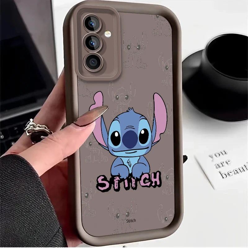 Lovely Disney Stitch Case for Samsung Galaxy S24 S23 S22 S21 Ultra Plus S20 FE A54 A53 A52 A52S A51 A50 A50S A34 A32 5G 4G Cover