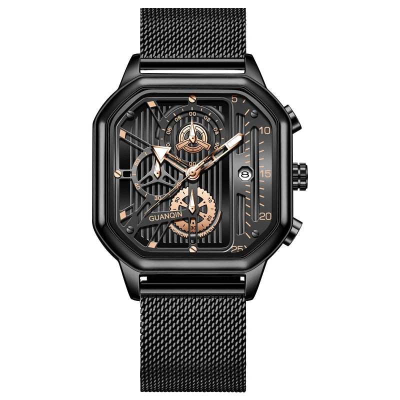 GUANQIN 2024 Top Luxury Brand Men's Watches Quartz Watches Clock Chronograph Luminous  Watches Men's Waterproof Sports Watches