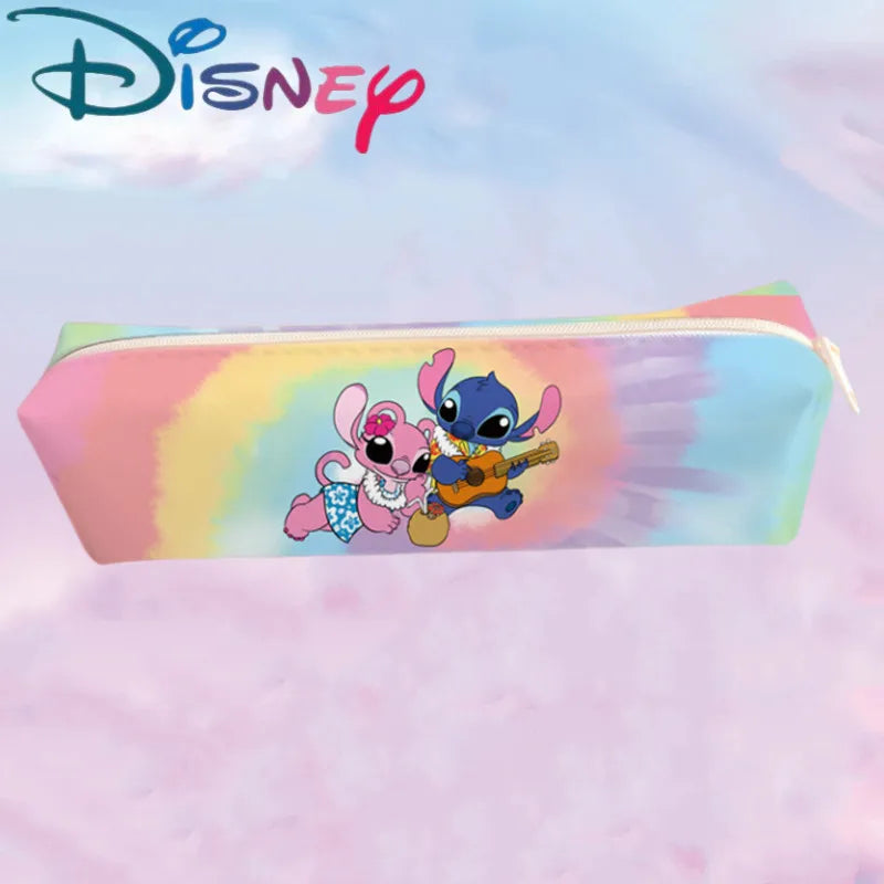 New Disney Stitch Anime Pencil Case Stitch Print Pen Bag Cartoon Students Storage Bag Stationery kids Toy Christmars Gift