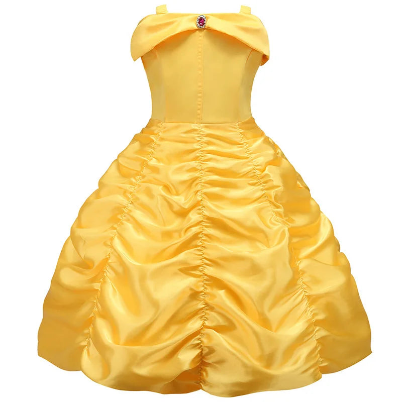 Kids Princess Dresses Girls Belle Party Costume Children Christmas Birthday Flower Clothes Beauty and the Beast Fancy Disguise