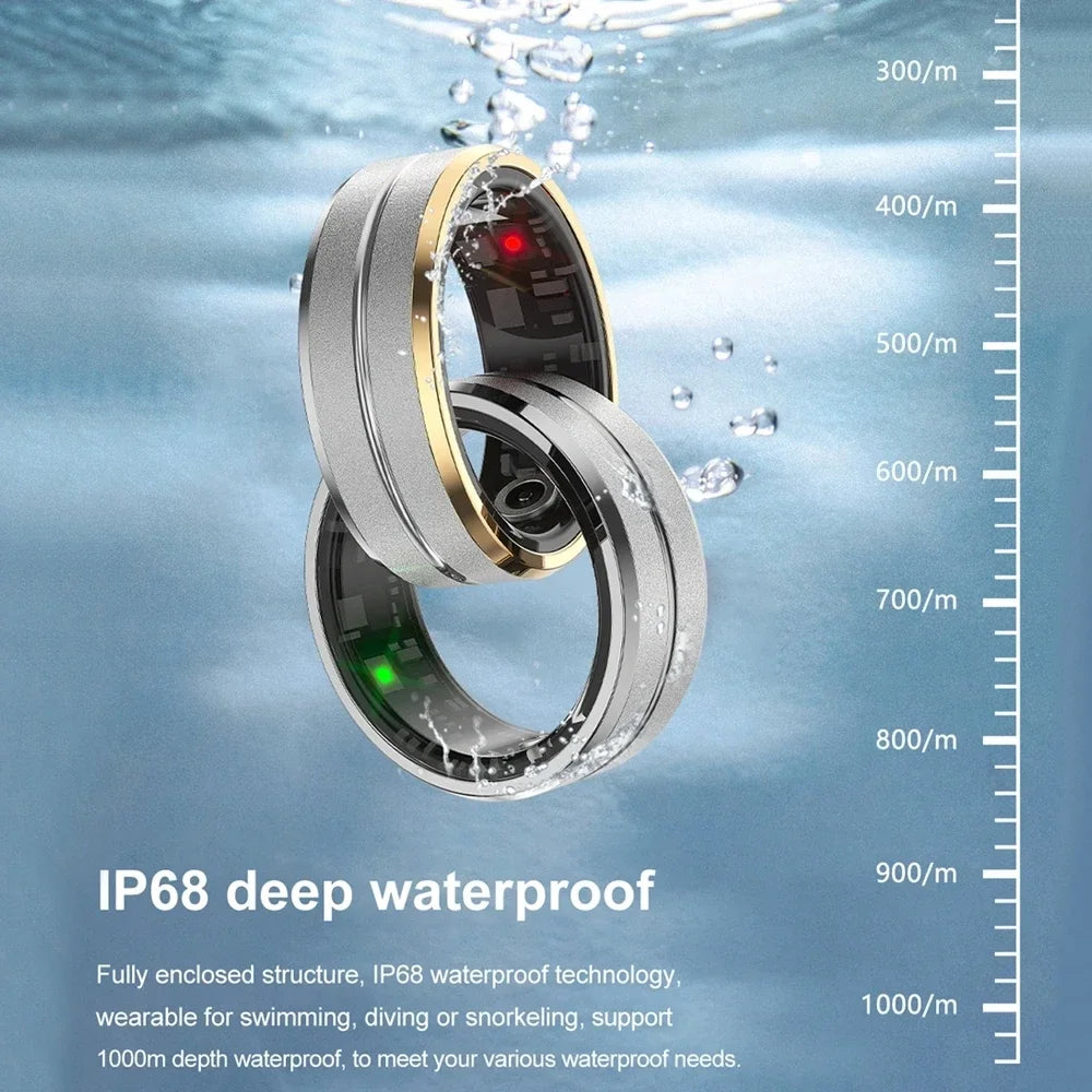 The 2024 New women men Smart Ring is a sports fitness tracker watch that's IP68 waterproof and can monitor blood oxygen levels. It's perfect for Android and iOS users. This smart ring is great for fitness enthusiasts and tech lovers alike!