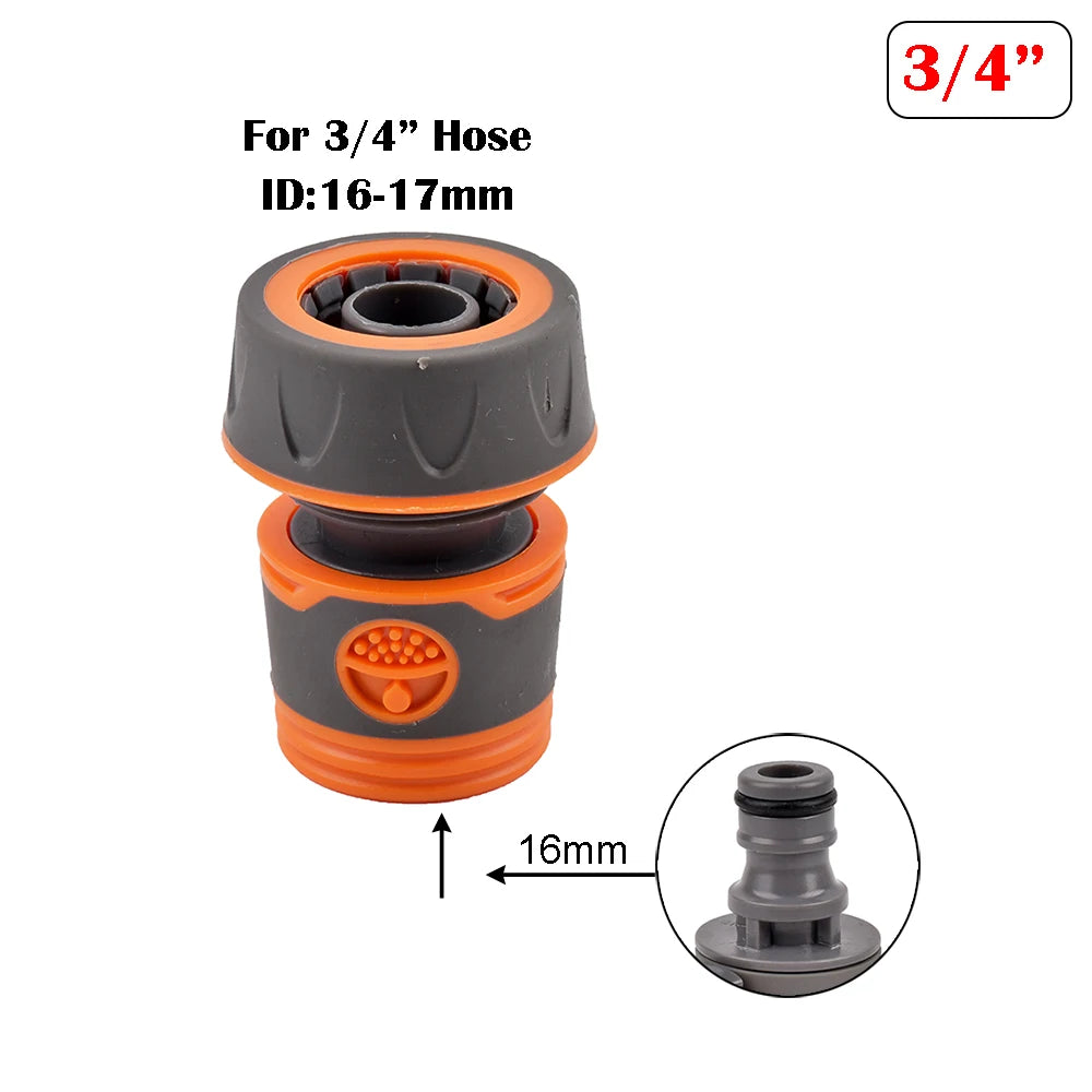 1/2" 3/4" 1 Inch Garden Hose Quick Connector Stopwater Connector Garden Tap Water Gun Coupler Watering Pipe Fitting