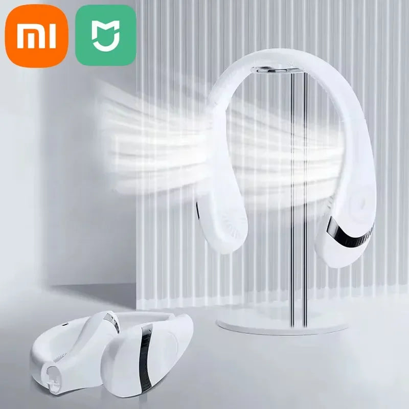 XIAOMI MIJIA New Portable Hanging Neck Fan Smart RC Foldable Summer Air Cooling 5000mAh USB Rechargeable Bladeless Mute Fan