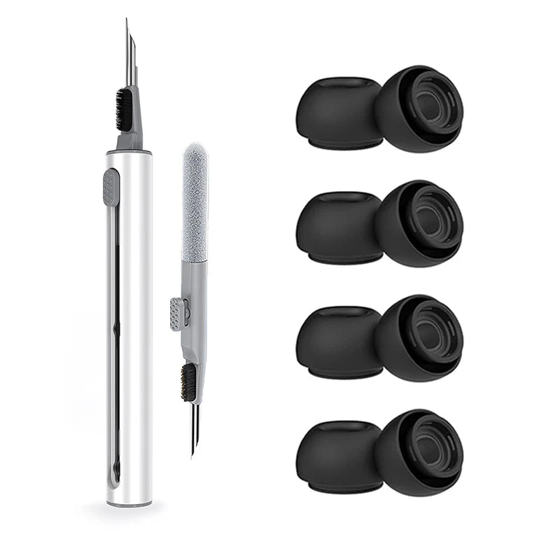 KUTOU 4 Pairs Liquid Silicone Ear Tips for Airpods Pro 1 2 Noise Reduction Pad Earplugs Ear Caps Comes with cleaning pen