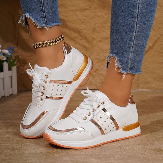 2024 New Lace Up Trend Platform Woman Casual Sport Shoes Women Fashion Lightweight Outdoor Running Sneakers Zapatos De Mujer