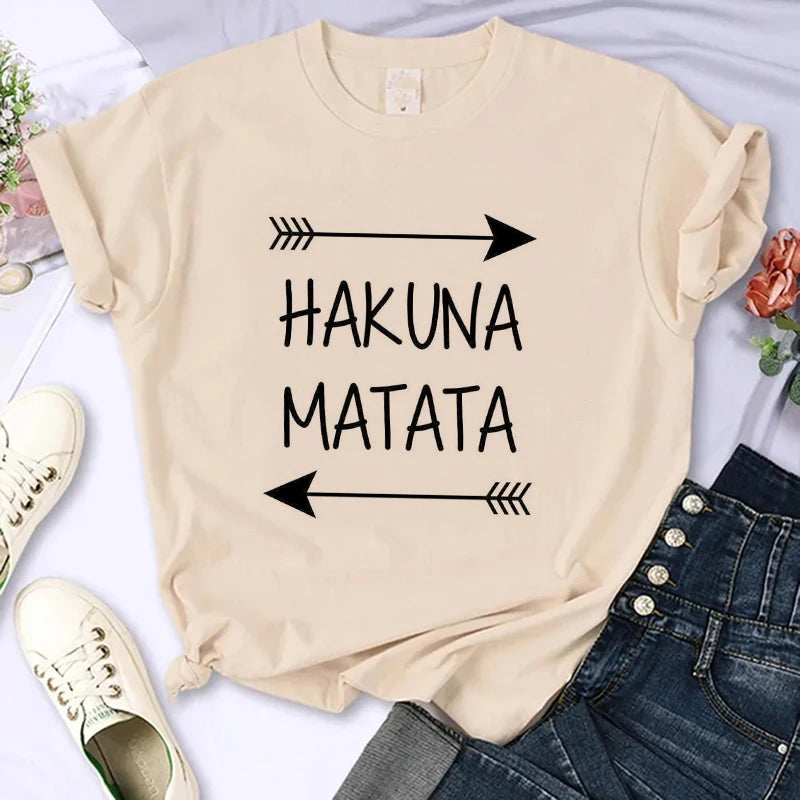 Funny Kawaii 90s The Lion King T-shirt Funny Disney T Shirt Harajuku Hakuna Matata Tshirt Women Top Tees Female Clothes