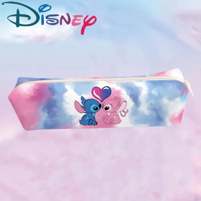 New Disney Stitch Anime Pencil Case Stitch Print Pen Bag Cartoon Students Storage Bag Stationery kids Toy Christmars Gift