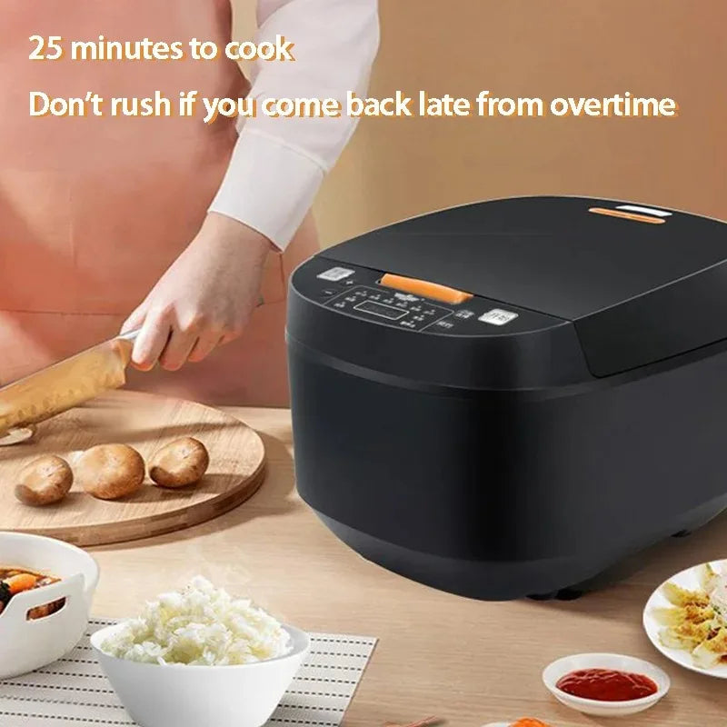 That 5L Household Rice Cooker is super convenient with intelligent appointment timing and high-fire fast cooking capabilities. It's a multi-function rice cooker that makes cooking rice a breeze! Perfect for busy days when you need a quick and delicious me