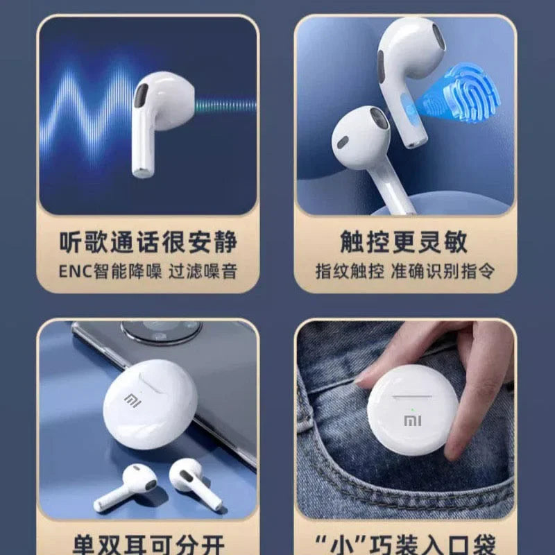 Original XIAOMI Air Pro 6 Earphone TWS 9D HIFI Headset Bluetooth Music Earbuds For IPhone Android Wireless Pods Headphones