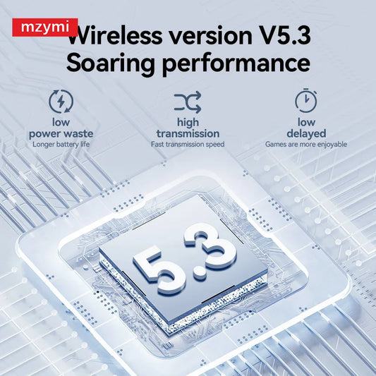 mzymi Y107 TWS Headset ENC Noise Cancelling Bluetooth5.3 Wireless Earphone LED Digital Display HiFi Stereo Headphone For XIAOMI