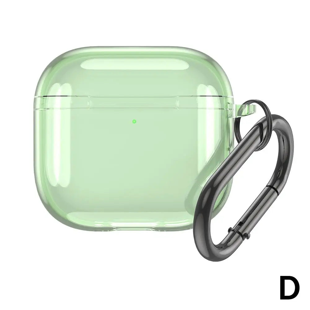 Translucent Protecitve Case For AirPods 4 Premium Sleeve Cover For AirPods 4th Generation Case Drop Protector with Carabiner