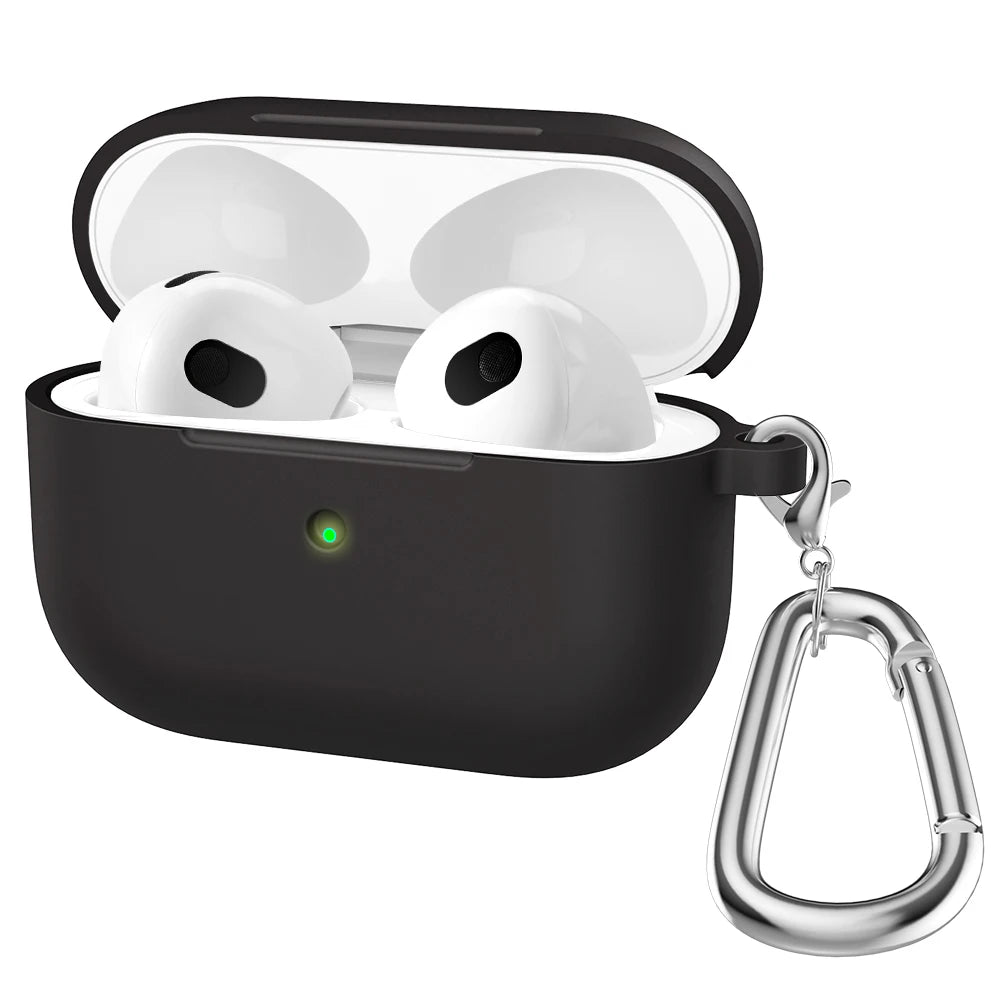 Liquid Silicone Cases For Apple New AirPods 3 case Wireless Bluetooth earphone Case With Hook For Air Pods 3 cover Accessories