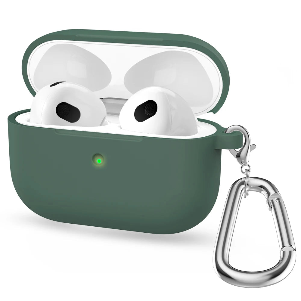 Liquid Silicone Cases For Apple New AirPods 3 case Wireless Bluetooth earphone Case With Hook For Air Pods 3 cover Accessories