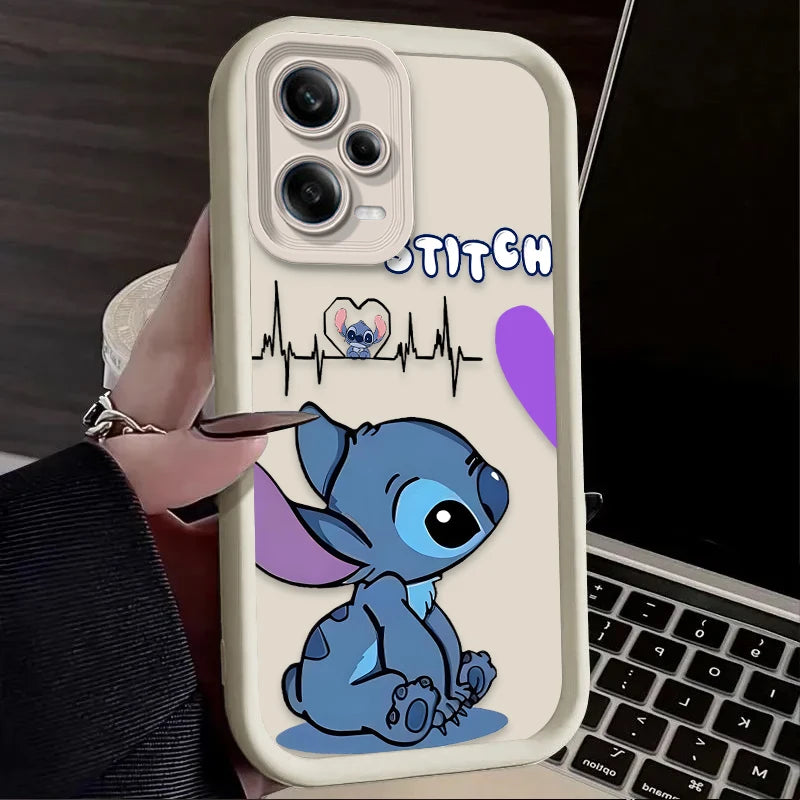 Lovely Disney Stitch Phone Case For Xiaomi Redmi Note 11 12 13 Pro Plus 4G 5G 12S 11S 10S 10 9 9S 8 12C 13C Soft Silicone Funda